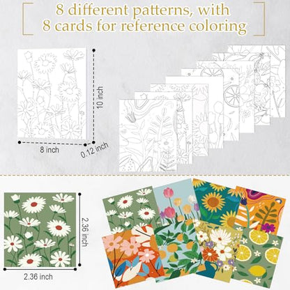 Cholemy 36 Pcs Paint and Sip Kit Gift for Adults 8''x10'',Flowering - style: Flowering
