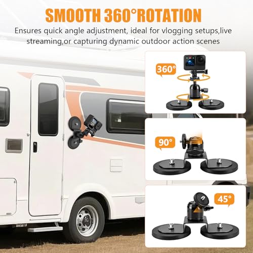 Chelhead Heavy-Duty Magnetic Camera Mount with 2 Base Metal for Gopro - style: 2 Mnagetic Base