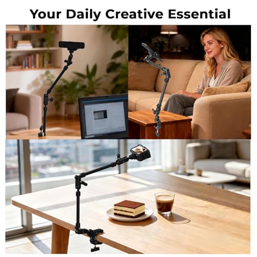 SMALLRIG 26" Magic Arm with Super Clamp, Overhead Phone Mount w/Cable Clip - style: Double Ball Joints with Cable Clip