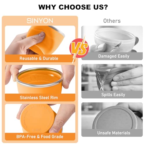 Collapsible Travel Cup, Foldable Water Cup with Lid, for Travel - color: Orange