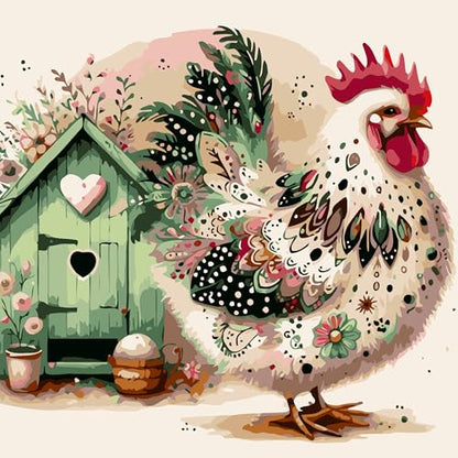 Paintcolor Chicken Paint by Numbers Kit for Adults Beginner - color: chicken