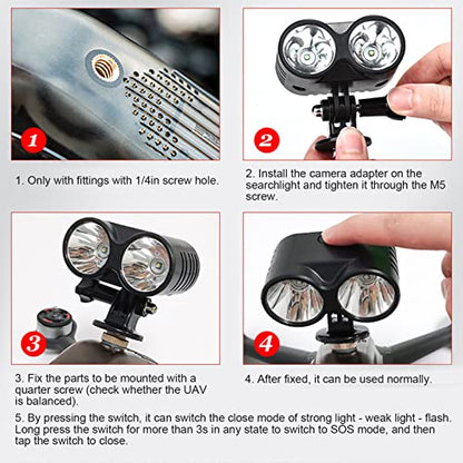 Drone Lights, Drone Accessories, Universal 4 Modes Drone Owl Searchlight for Night Flying, Fishing, Bait Release, Payload Delivery