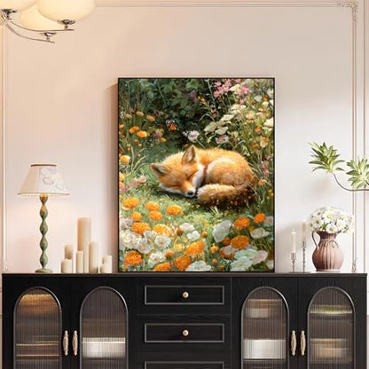 XTCIXAL Paint by Numbers Kit for Adults, Fox, 16X20 Inch - color: 18-Fox