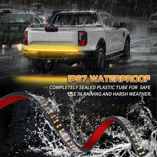 XRIDONSEN 48 inch 288 LED Tailgate Strobe Lights Amber Emergency Lights - color: Amber