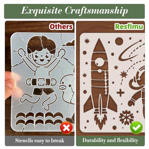 Space Astronaut Stencils for Crafts Reusable 15Pcs Stencils(7.87X7.87 Inch) - color: Astronaut