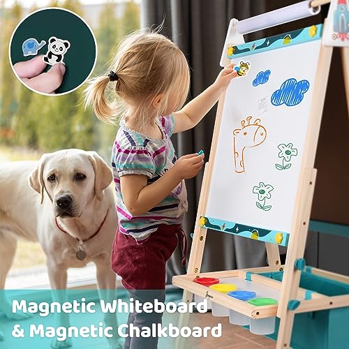 Joyooss Art Easel for Kids Easel for Toddler with Paper roll - color: Lake Blue Easel