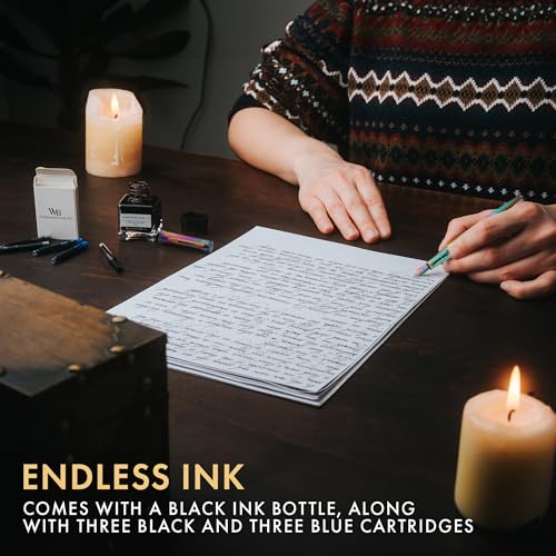 Wordsworth & Black Fountain Pen Gift Set, Medium & Extra Fine Nib, Rainbow - color: Rainbow