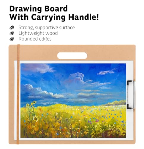 13"x17" Drawing Boards with Clip, Bands and Handle, Pack of 2 - size: 13"x17", 2 Pack