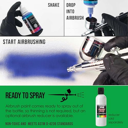 U.S. Art Supply Opaque Grass Green Acrylic Airbrush Paint, 1-oz Bottle - color: Grass Green, size: 1 Fl Oz (Pack of 1)