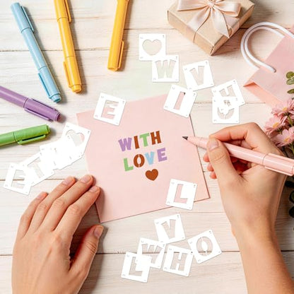 Letter Stencils 40 Pcs, Reusable Alphabet Number Stencils (1 Inch) - size: 1Inch