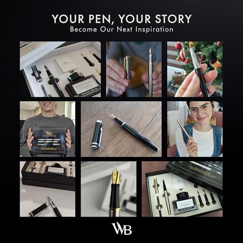 Wordsworth & Black Luxury Calligraphy Pen Set for Writing, 6 Nibs, Green - color: Green Chrome