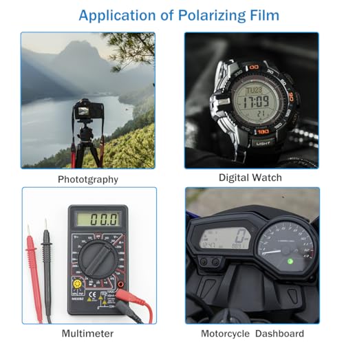 Polarized Film Sheets 3 PCS 7.8x5.9in/ 20x15cm Polarizer Linear Polarizing Filter Non-Adhesive for Educational Physics Photography Lighting