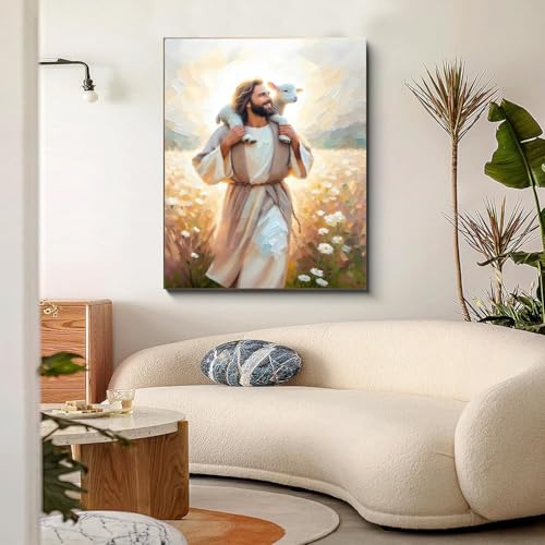Jesus Paint by Numbers Kit for Adults Framed Canvas 12X16 in, Frameworkless - color: YH02677
