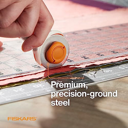 Fiskars 45mm Titanium Rotary Cutter Blade Replacements for Fabric, 2-Pack - size: 45mm, style: 2 Pack - Titanium