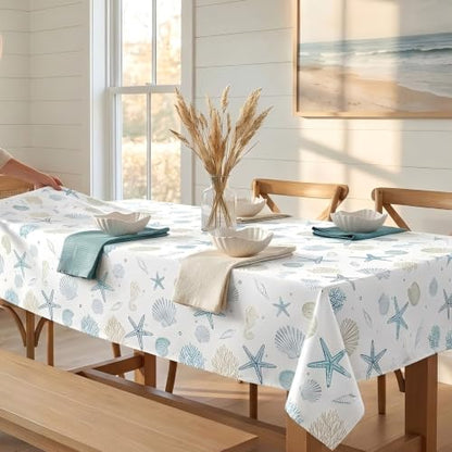 2 Pack Under the Sea Theme Plastic Disposable Tablecloth 54" x 108" - color: Sea Blue