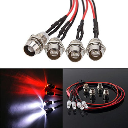 4LED Light Headlights Taillight Kit Accessories & Metal 25T Servo Horn M3 Threads Steering Arm Server Rocker