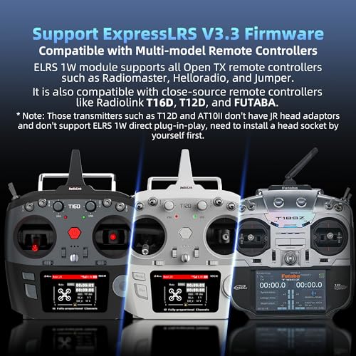 Radiolink ATA ELRS 2.4G Nano OpenTX Module, Max 1W High Power, 1000Hz Refresh Rate, Internal Cooling Fan, Compatible with T12D, T16D and Radios with Nano/Lite Module Bay (Not for JR Bay)