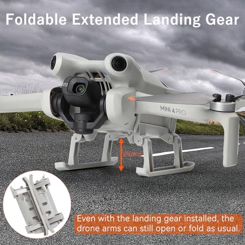 Mini 4 Pro Accessories Bundle: with Propellers Blades Guard Landing Gear Gimbal Protector Leg Extensions Props Holder Strap Lens Cover for DJI Mini 4 Pro Drone Accessories Set