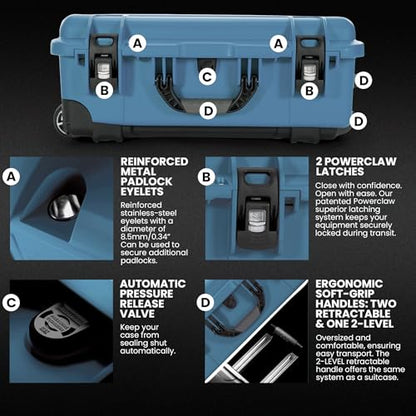 NANUK 935 Pro Photo Kit Camera Case, Waterproof Wheeled Hard Case, Carry-On - color: Cyan