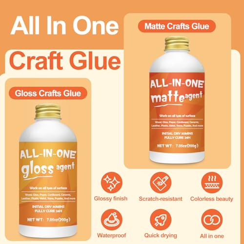 1DFAUL Crafts Sealer Gloss Matte Finish, 400ml All Purpose Craft Glue - style: A3 Gloss+Matte