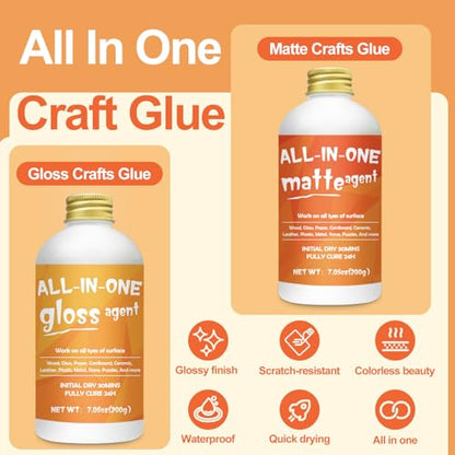 1DFAUL Crafts Sealer Gloss Matte Finish, 400ml All Purpose Craft Glue - style: A3 Gloss+Matte