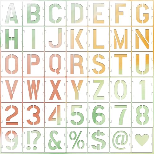 Letter Stencils for Crafts Reusable 42Pcs Number Stencils(4 Inch Font) - color: 4 inch