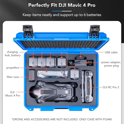 Lykus Titan M400 Hard Case for DJI Mavic 4 Pro and DJI RC Pro 2/RC2 - color: Blue