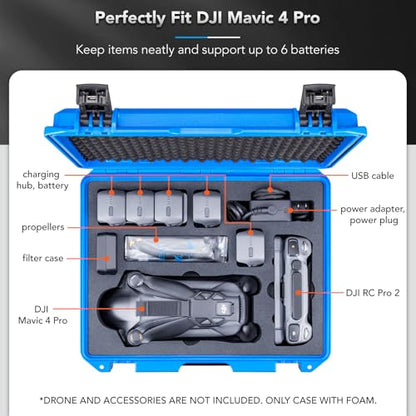 Lykus Titan M400 Hard Case for DJI Mavic 4 Pro and DJI RC Pro 2/RC2 - color: Blue
