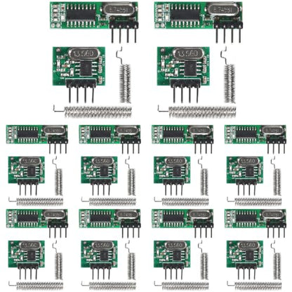 10-Pack 433MHz RF Transmitter and Receiver Module, Antenna