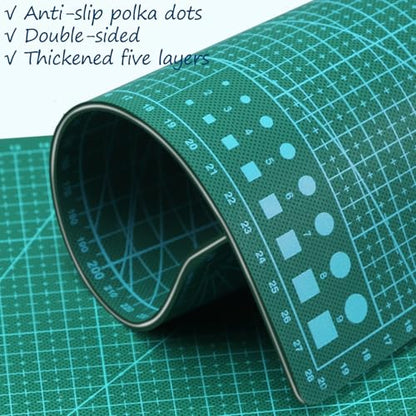 A4 Self Healing Cutting Mat, 12 x 8 in, Green - size: 11.8"L x 8.7"W