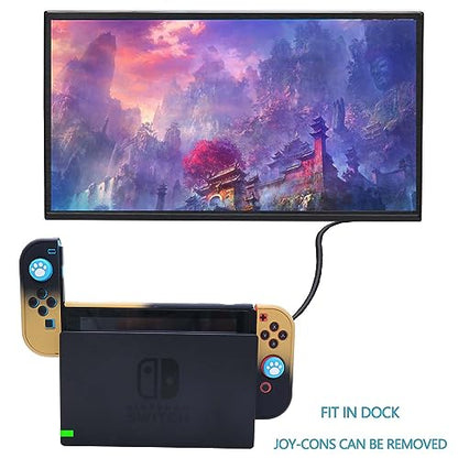 COMCOOL Dockable Case for Nintendo Switch 3 in 1 Protective Cover Case for Nintendo Switch with Screen Protector and Thumb grips - Black Yellow - color: Yellow Black