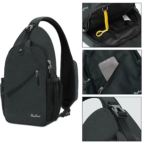 MAYLISACC Sling Bag Reversible Crossbody Chest Daypack Lightweight Hiking - color: Black-b
