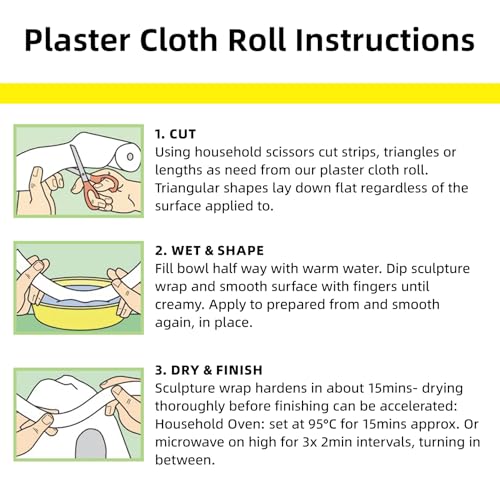 4'' x 180'' Plaster Cloth Gauze Bandages Rolls, 6 Pack 500gsm Plaster Strip - size: 4 * 180 6 Pack