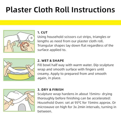 3'' x 106'' Plaster Cloth Gauze Bandages Rolls, 6 Pack 500gsm Plaster Strip - size: 3 * 106 6 Pack