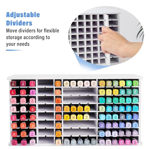 Marker Organizer,120 Slots Marker Holder Organizer with Removable Divider - size: 120 slots