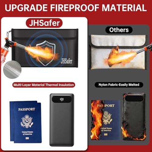 Fireproof Organizer Bag with Zipper,Travel Tech Pouch Bag,10"x6" - style: Black Bag