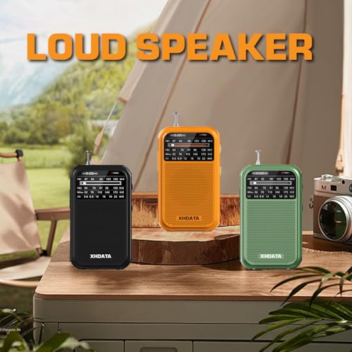 XHDATA D220 Portable AM FM SW Shortwave Receiver Pocket Radio, Green - color: Green