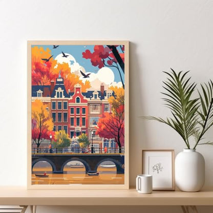 Kalonyth City Framed Paint by Numbers Kit for Adults Beginner 8x12 inch - color: Frame-OP-US01