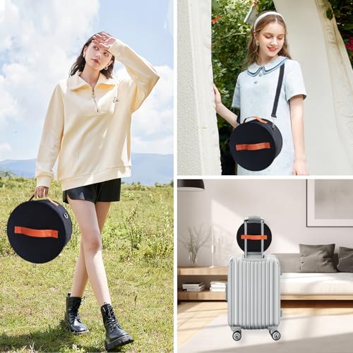 Chenille Letter Bow Mouse Ears Travel Case, Large Round Tote Storage Box - color: Black
