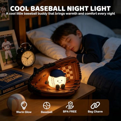 Baseball Night Light Gifts, RGB Kids Baseball Lamp Touch Control - color: Baseball