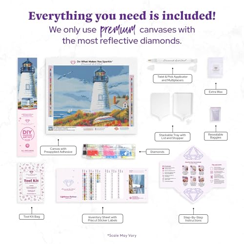 DIAMOND ART CLUB Lighthouse Harbour Diamond Art Kits for Adults - color: Lighthouse Harbour