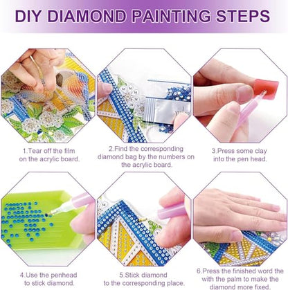 AIBOERL Beach Diamond Art Kits for Adults, Acrylic Hanging Suncatcher - color: DP03252
