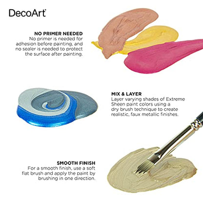 DecoArt 2 Ounce, Sterling Silver Extreme Sheen Acrylic Paint, 2 Fl Oz (Pack of 1) - color: Sterling Silver, size: 2 Fl Oz (Pack of 1)
