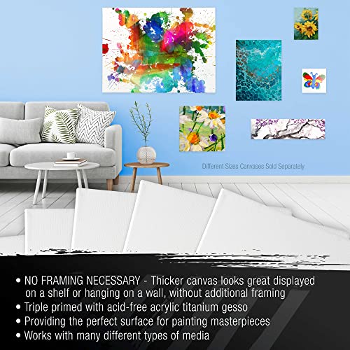 U.S. Art Supply 10"x10" Stretched Canvas for Painting, Gallery Depth 4-Pack - size: 10" x 10"