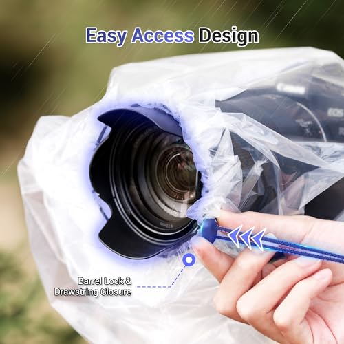 JJC 2 Pcs Camera Rain Coat for DSLR Cameras & Stabilizer,Rain & Dust Sleeve