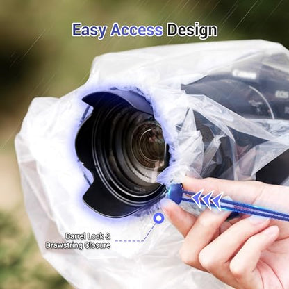 JJC 2 Pcs Camera Rain Coat for DSLR Cameras & Stabilizer,Rain & Dust Sleeve