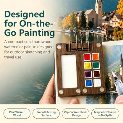 Mini Watercolor Paint Set, Travel Watercolor Set, 24 Colors