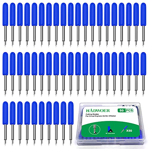 Hadwoer 50PCS Replacement Cutting Blades, Blue-Deep Point Blade - color: Blue-50pcs 60 Degree Deep Cut Blades