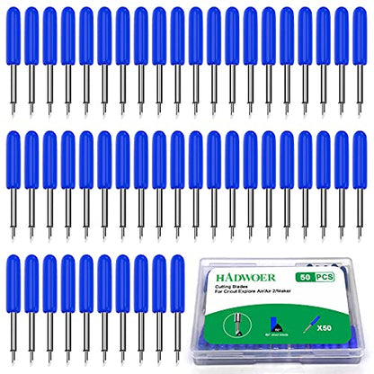 Hadwoer 50PCS Replacement Cutting Blades, Blue-Deep Point Blade - color: Blue-50pcs 60 Degree Deep Cut Blades