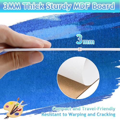 28 Pack Canvas Boards for Painting, White Canvas Panels, Multi Pack